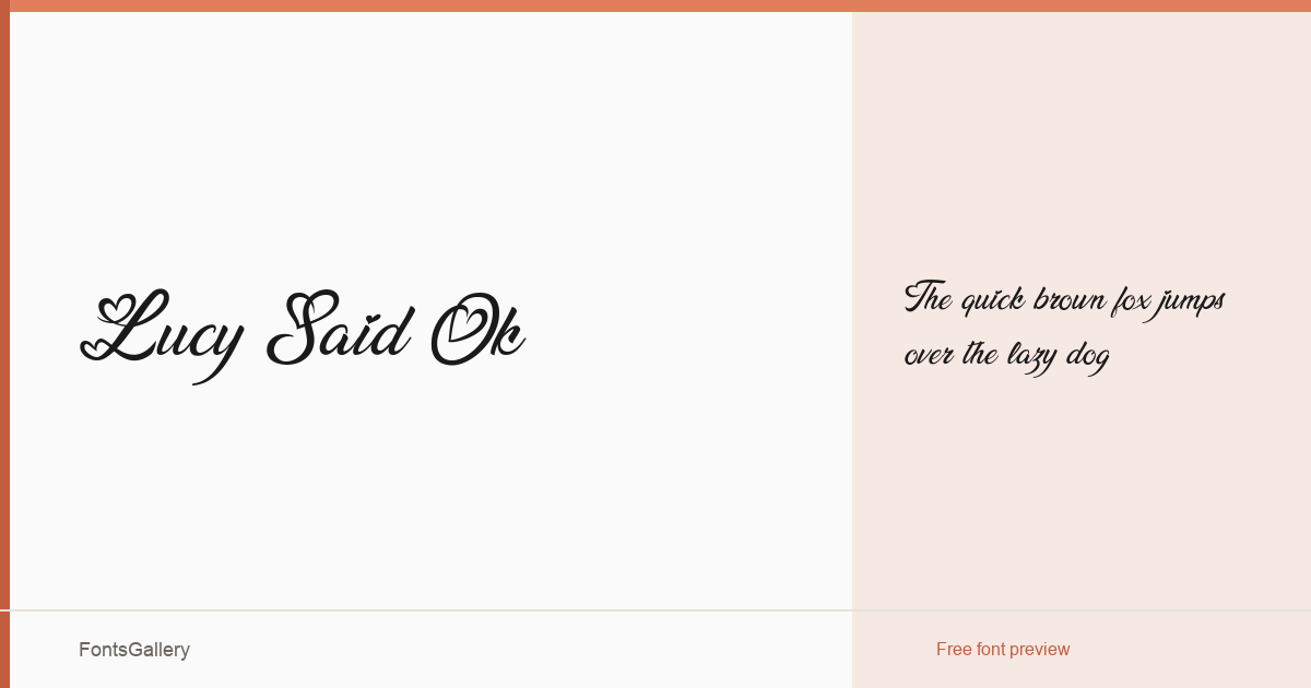 Lucy Said Ok font family banner