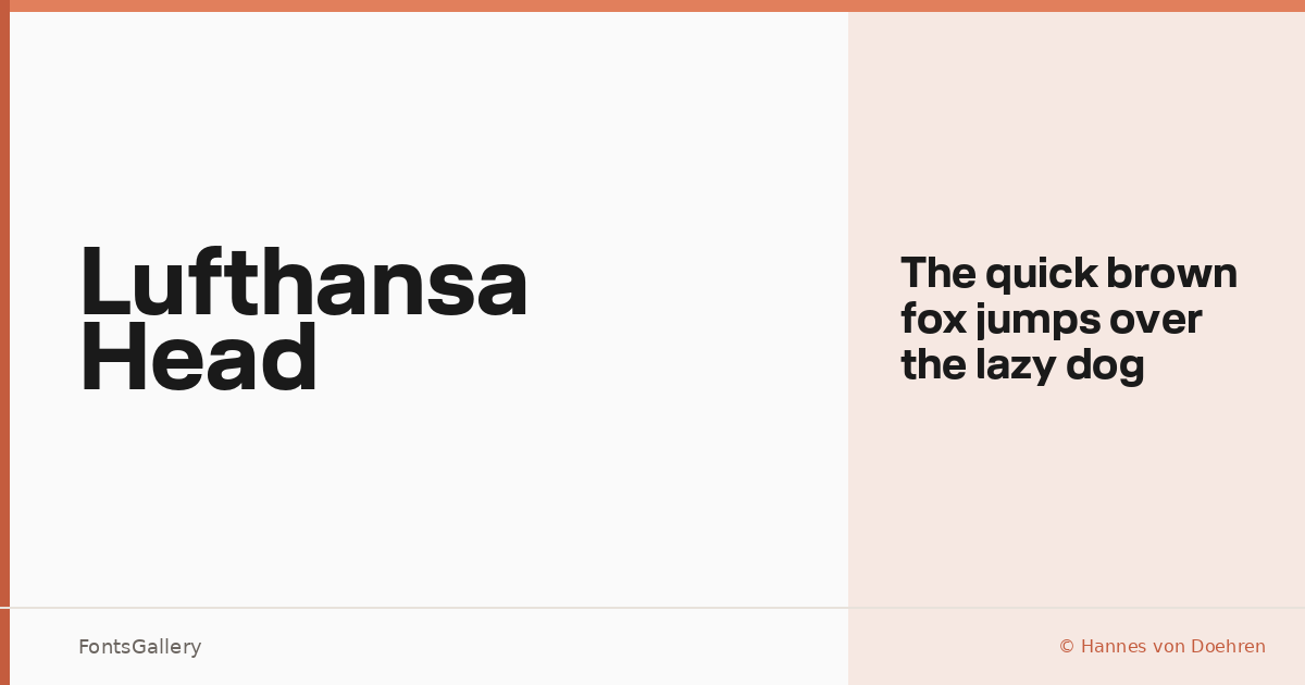 Lufthansa Head font family banner