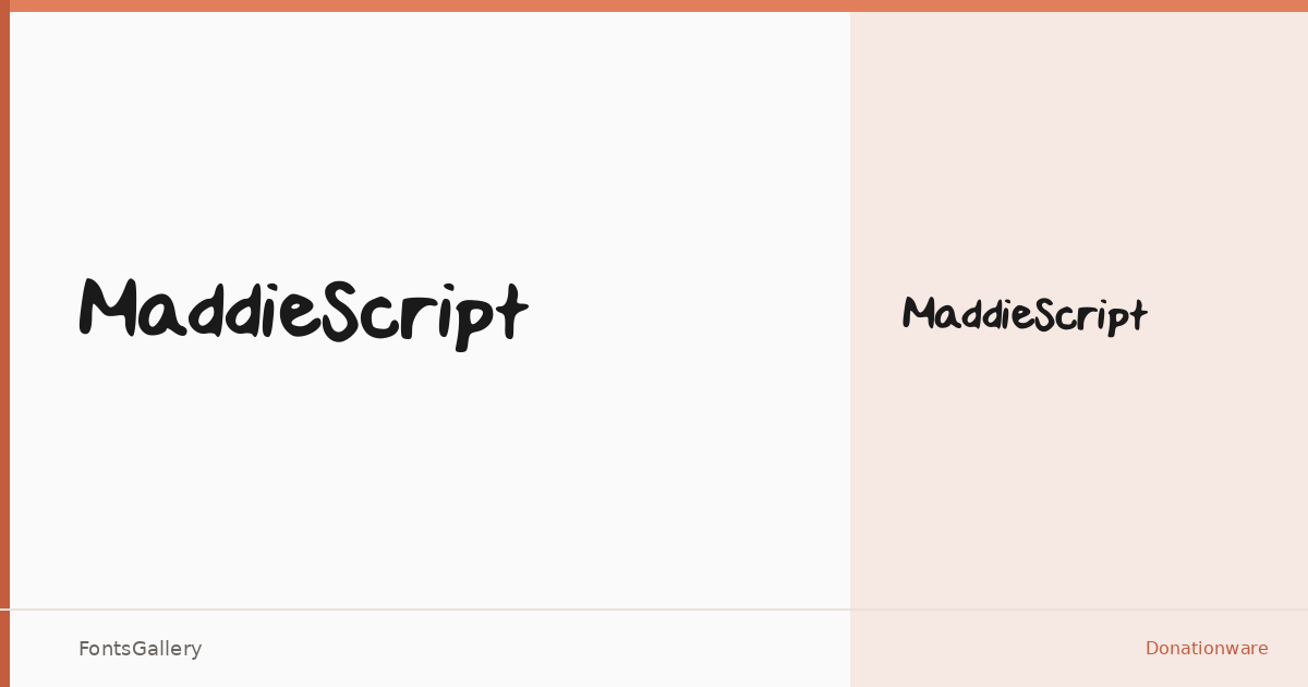 MaddieScript font family banner