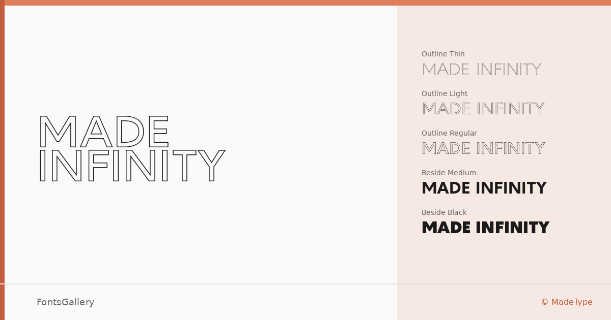 MADE INFINITY font family banner