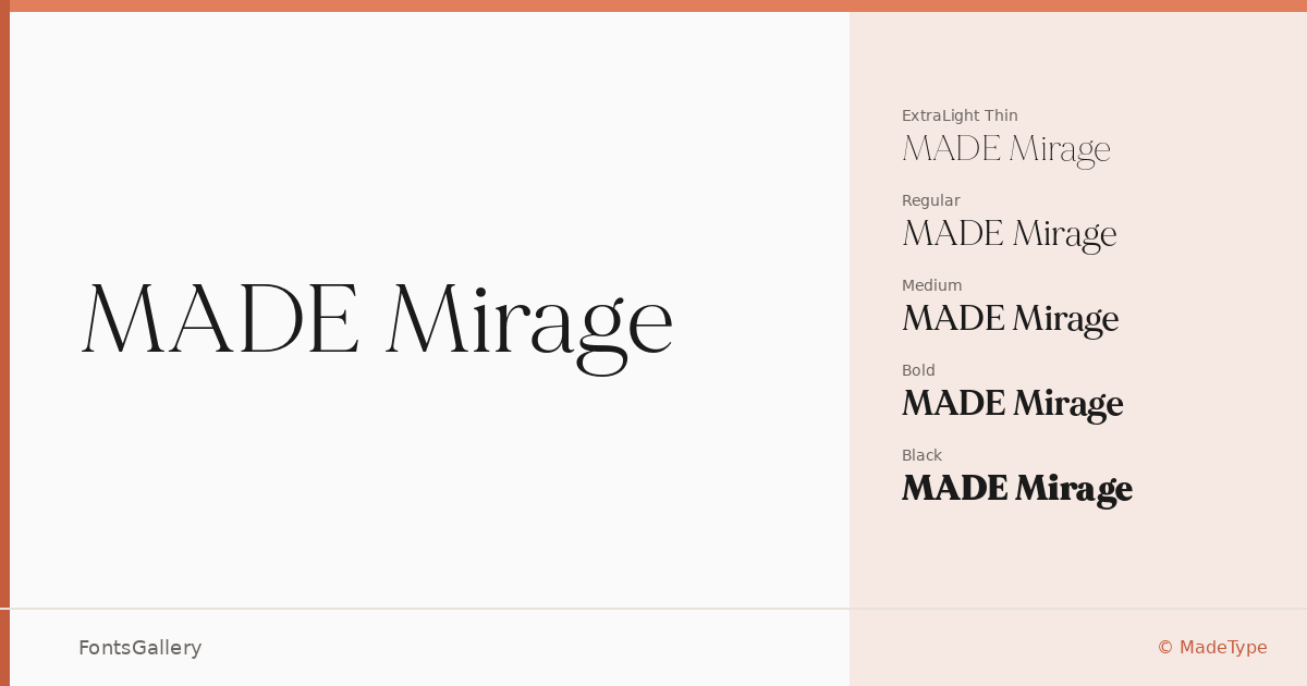MADE Mirage font family banner