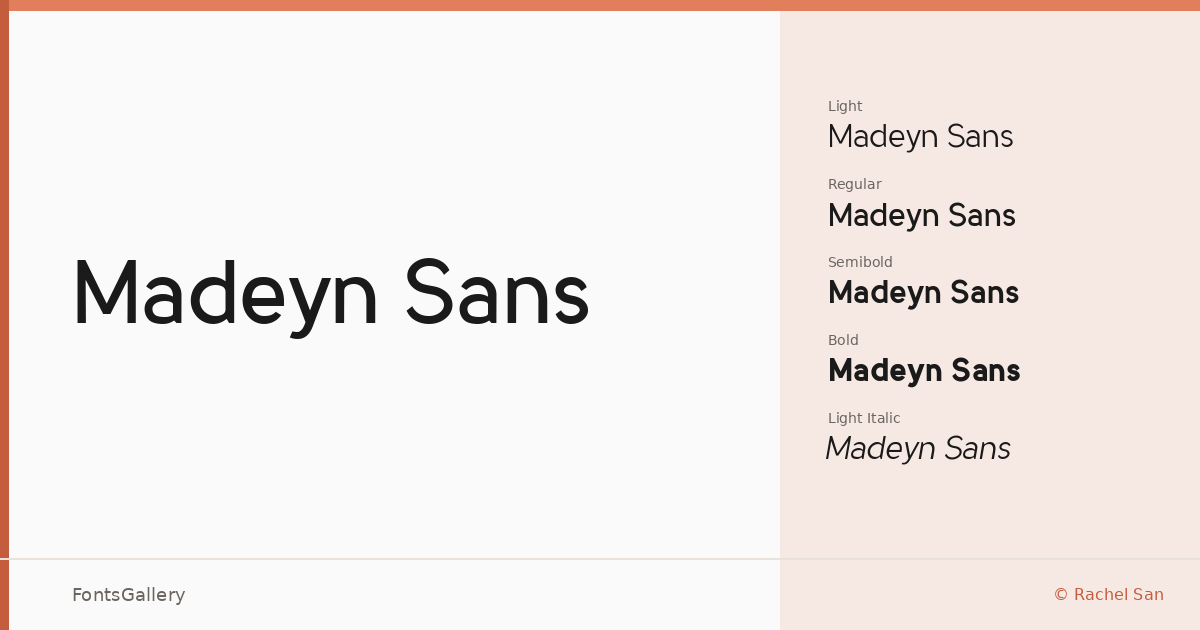 Madeyn Sans font family banner