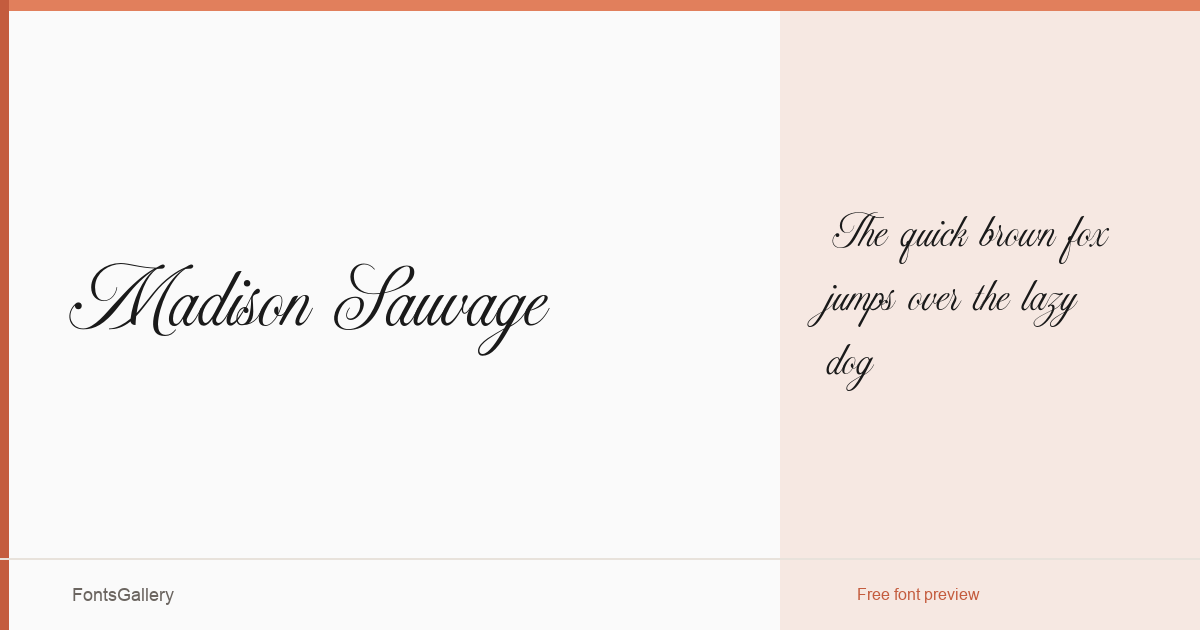Madison Sauvage font family banner