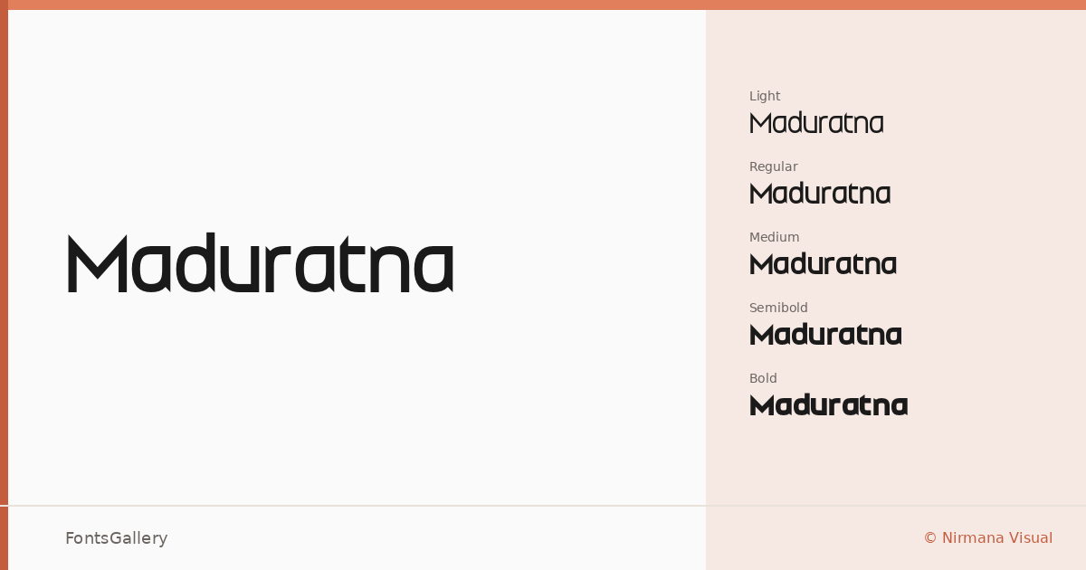 Maduratna font family banner