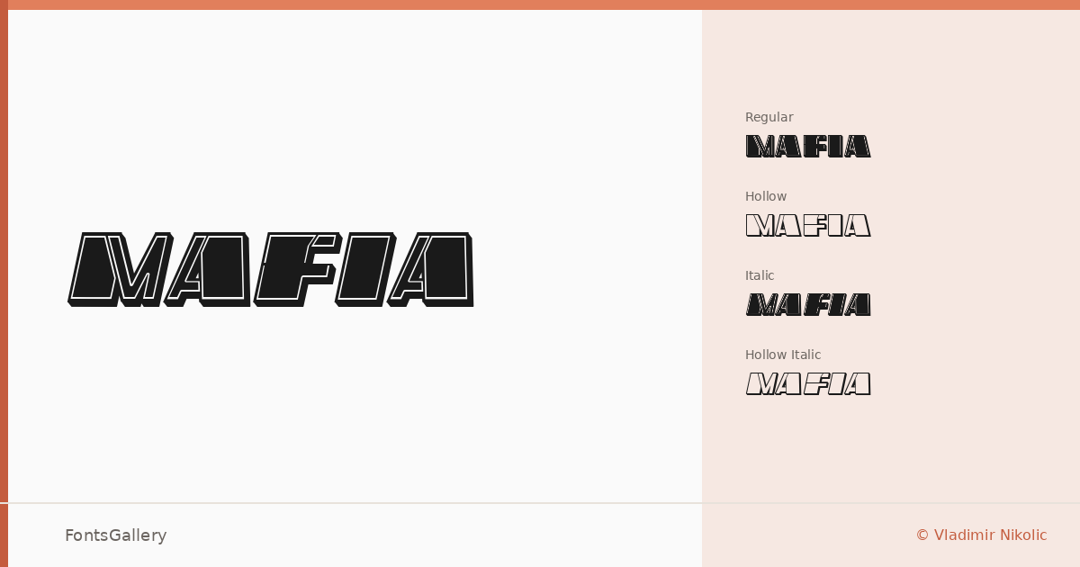 Mafia font family banner