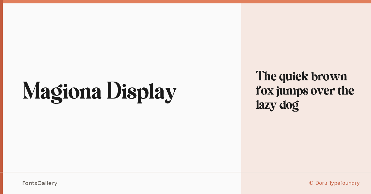 Magiona Display font family banner