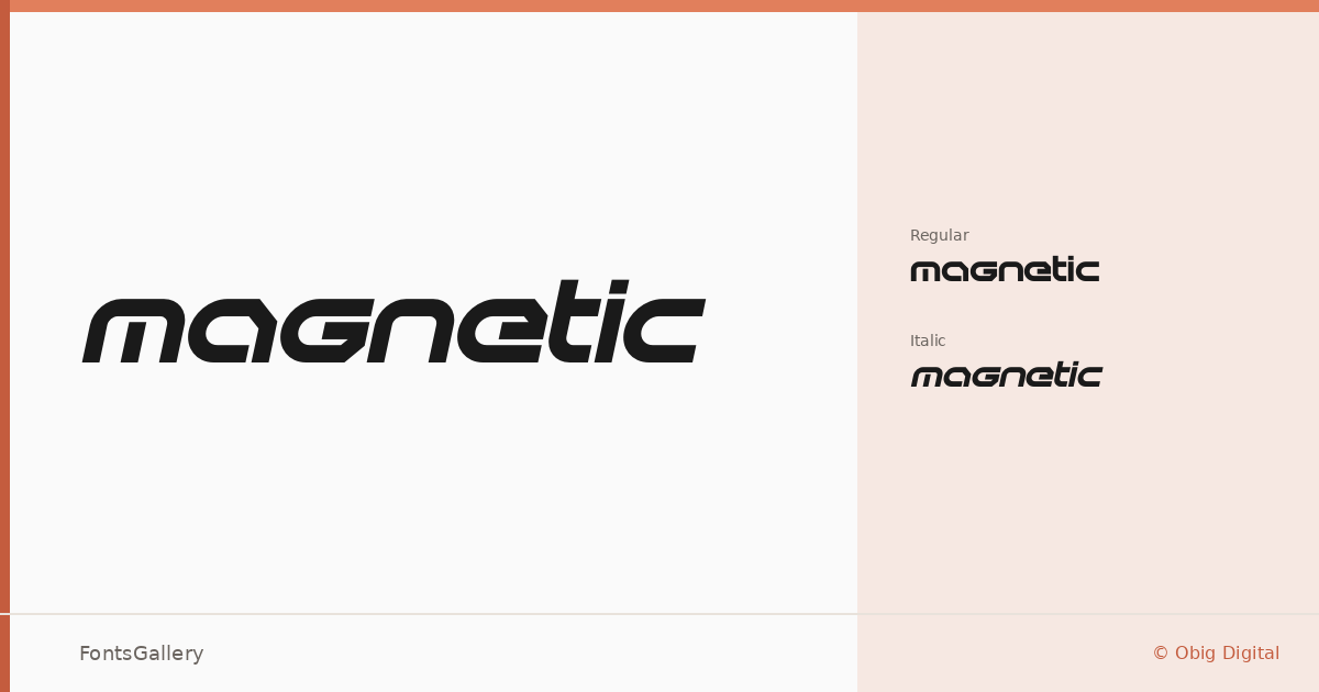 Magnetic font family banner