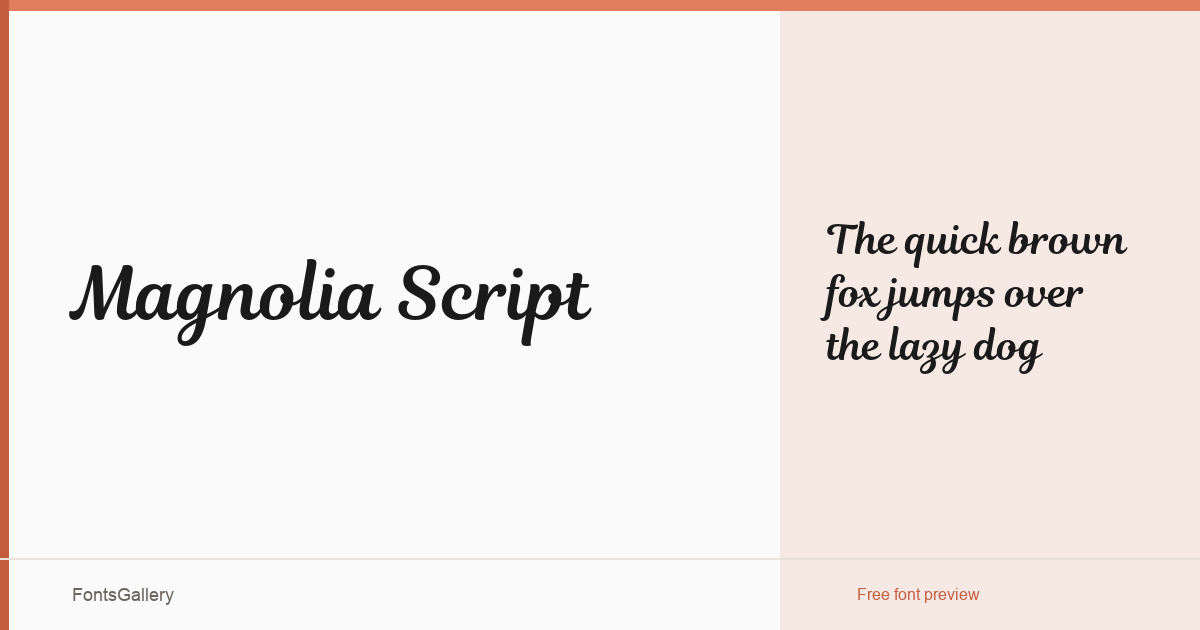Magnolia Script font family banner