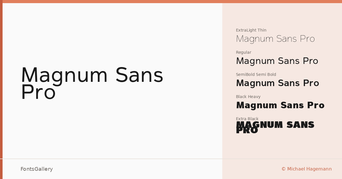Magnum Sans Pro font family banner