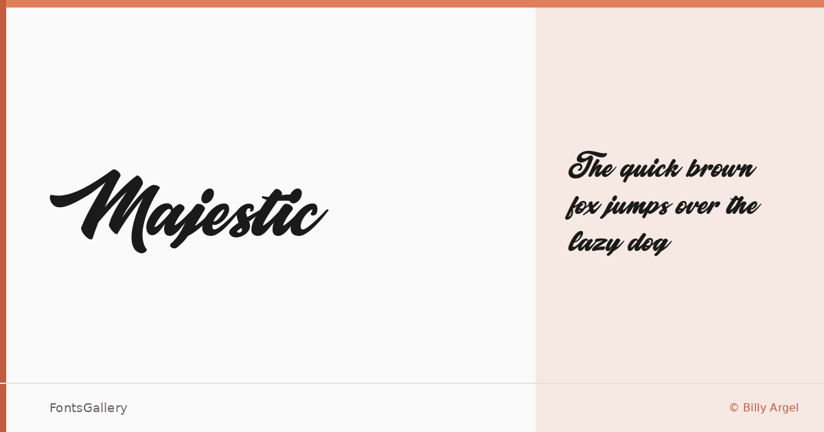 Majestic font family banner