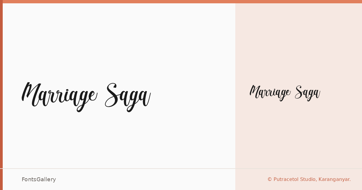 Marriage Saga font family banner