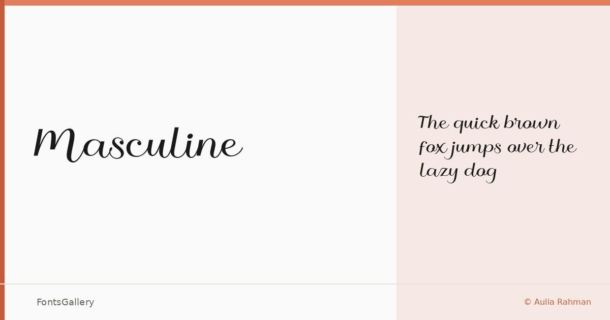 Masculine font family banner