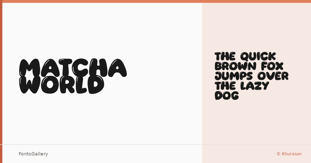 Matcha World font family banner