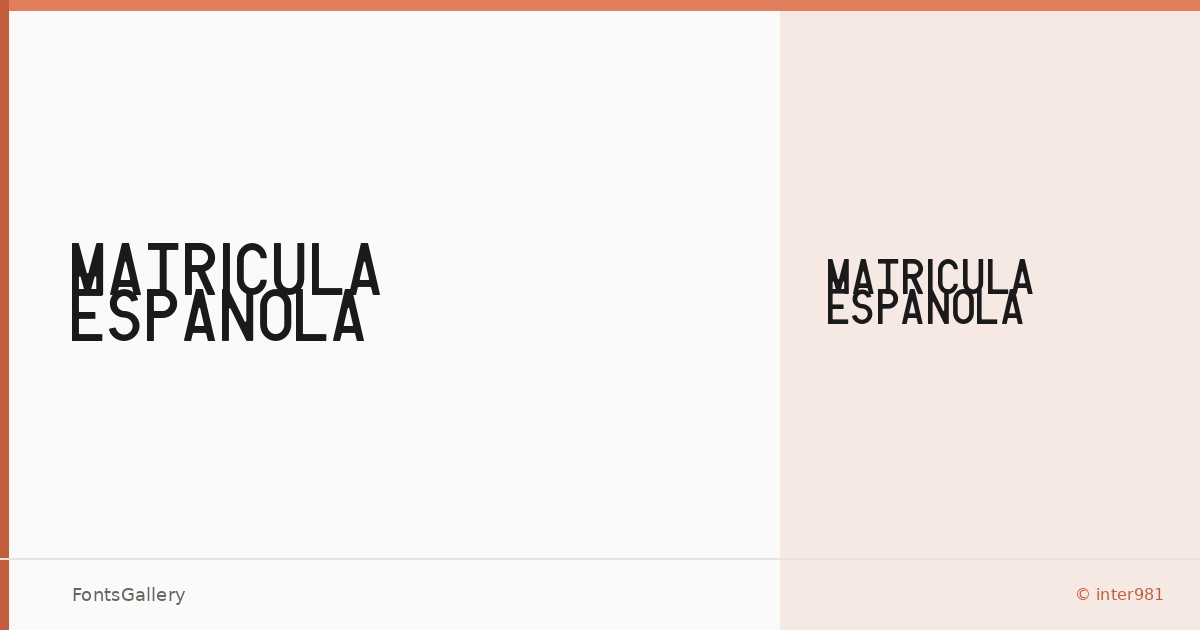 Matricula Espanola font family banner