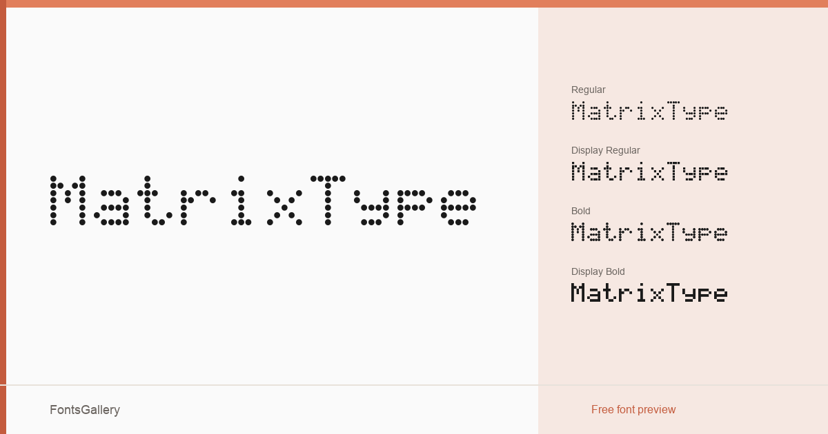 MatrixType font family banner