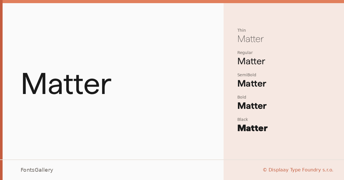Matter font family banner