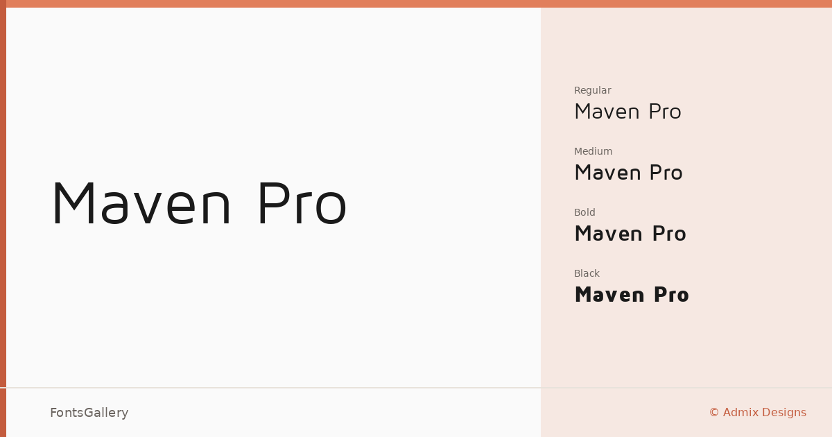Maven Pro font family banner