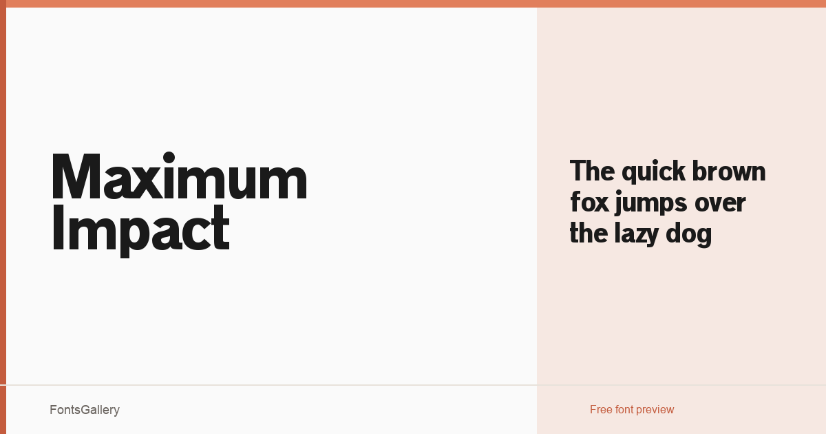 Maximum Impact font family banner