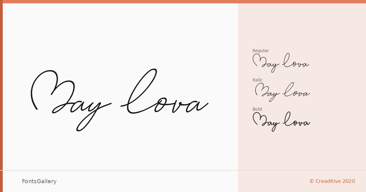 May Lova font family banner