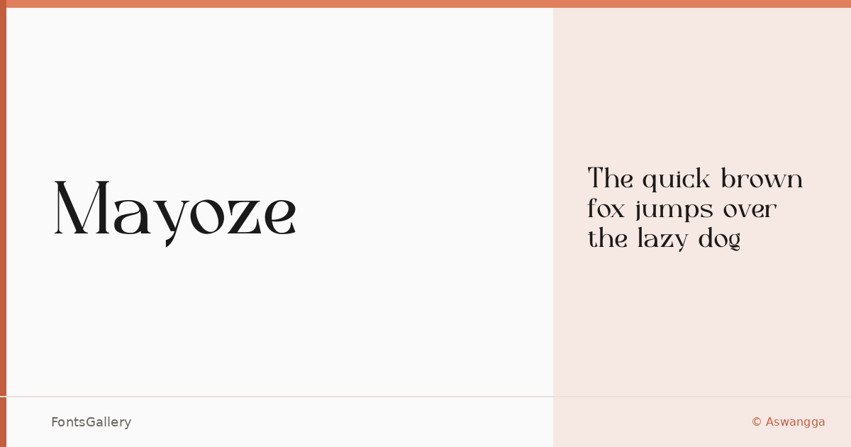 Mayoze font family banner