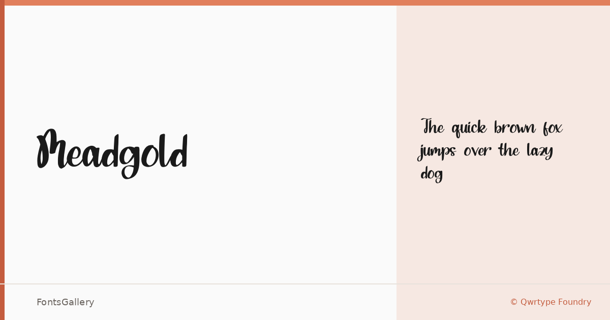 Meadgold font family banner