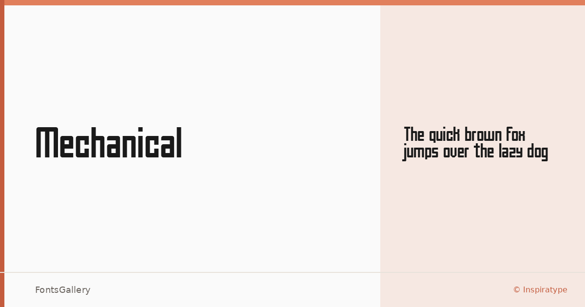 Mechanical font family banner