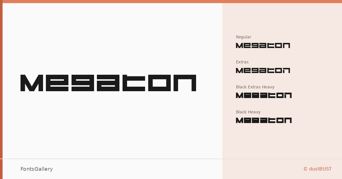 Megaton font family banner
