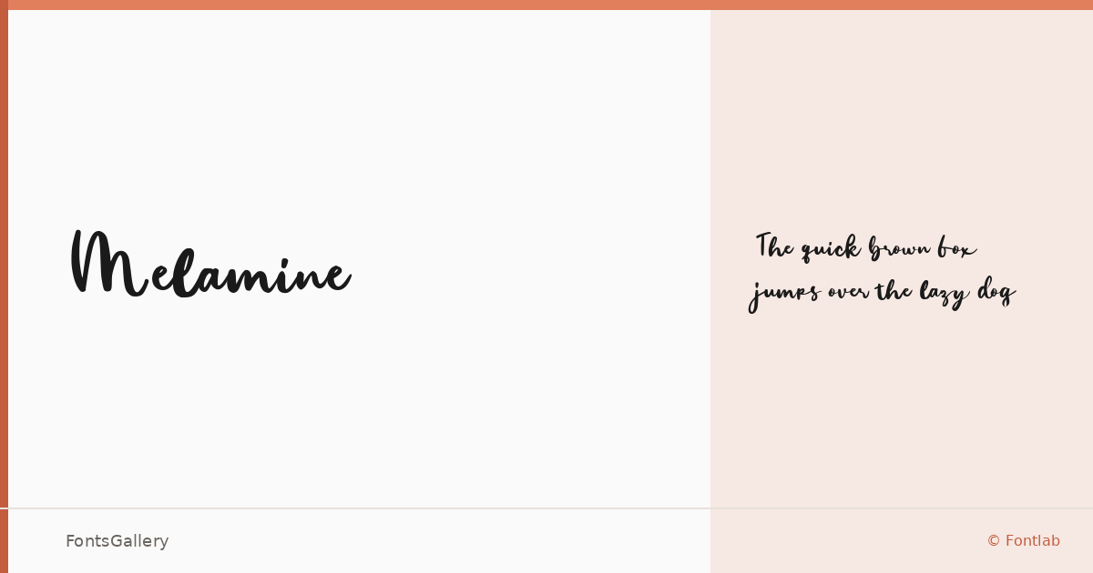Melamine font family banner