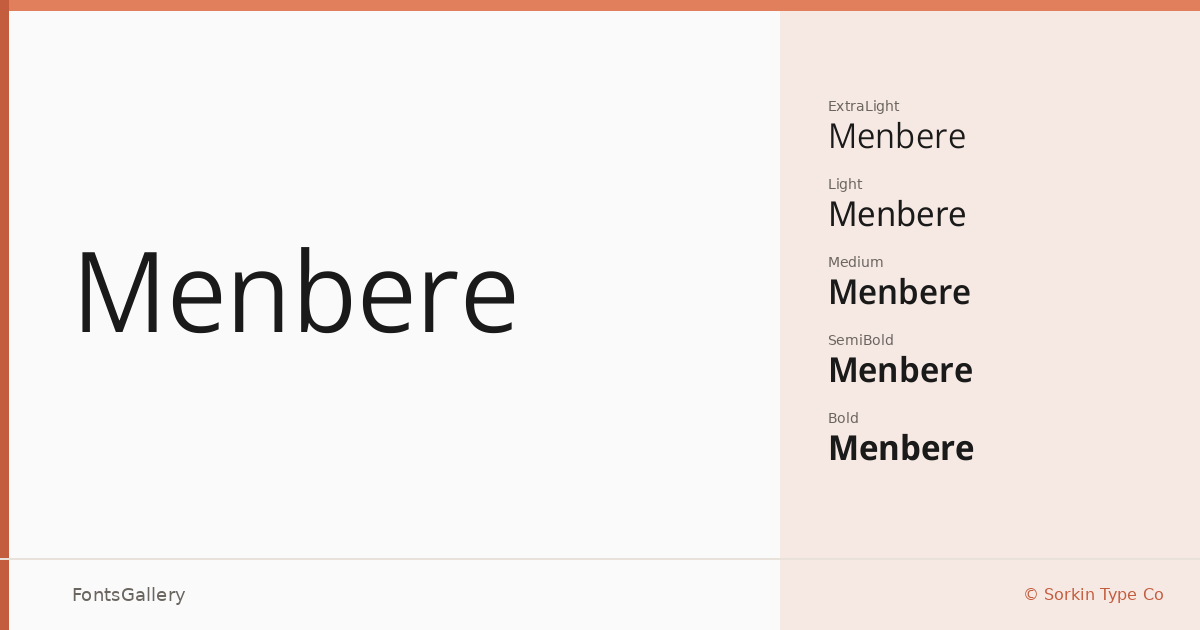 Menbere font family banner