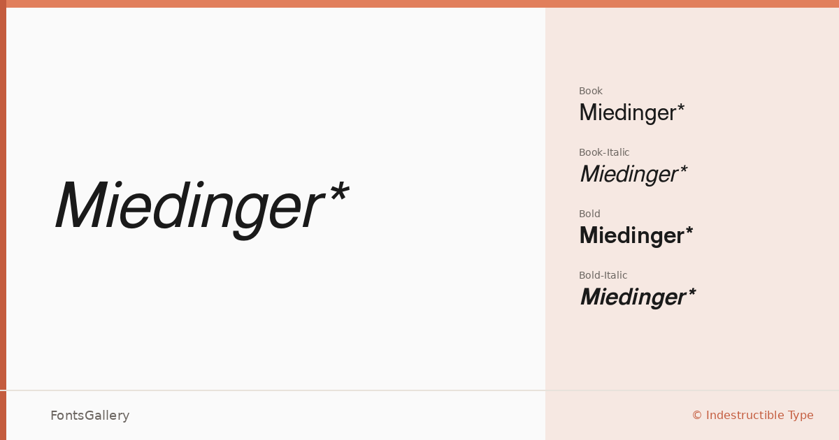 Miedinger* font family banner