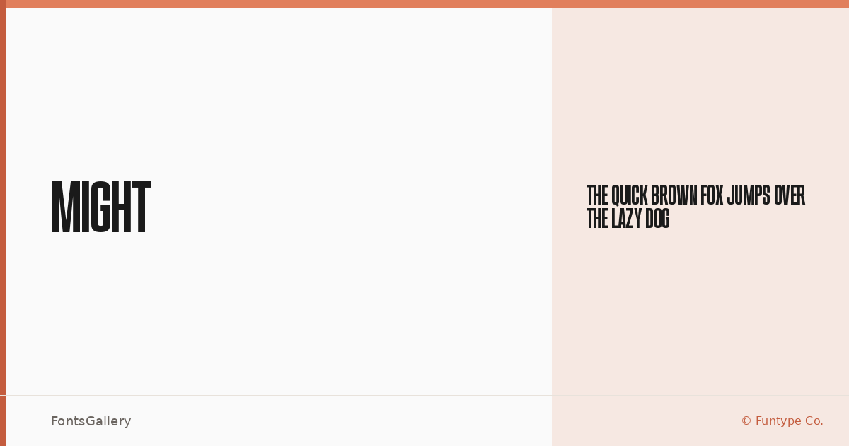 Might font family banner
