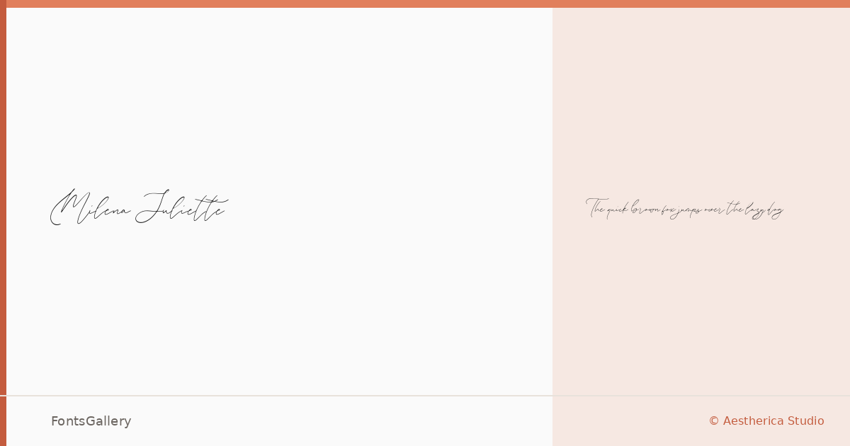 Milena Juliette font family banner