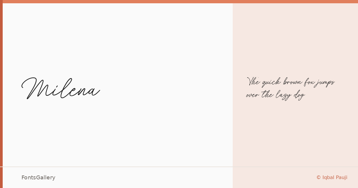 Milena font family banner