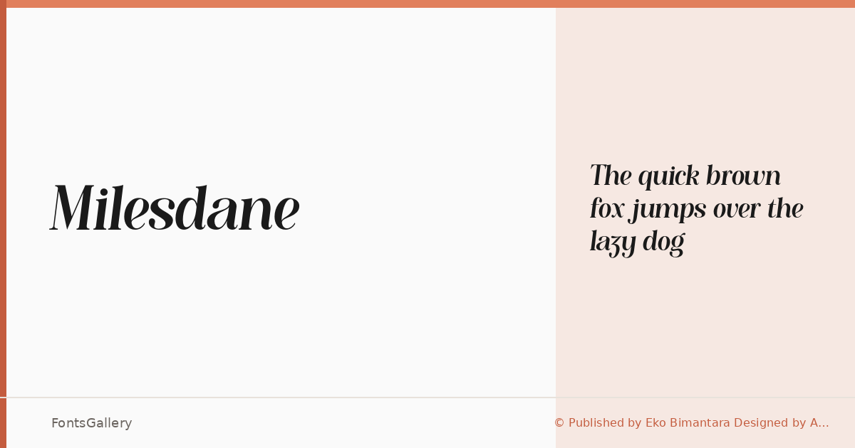 Milesdane font family banner