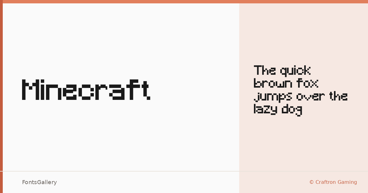 Minecraft font family banner