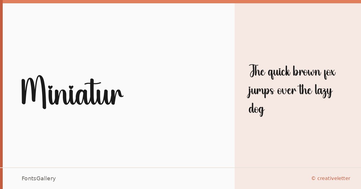 Miniatur font family banner