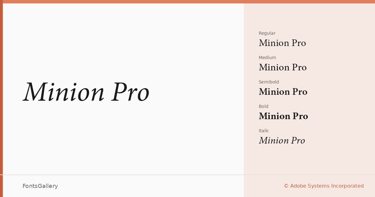 Minion Pro font family banner