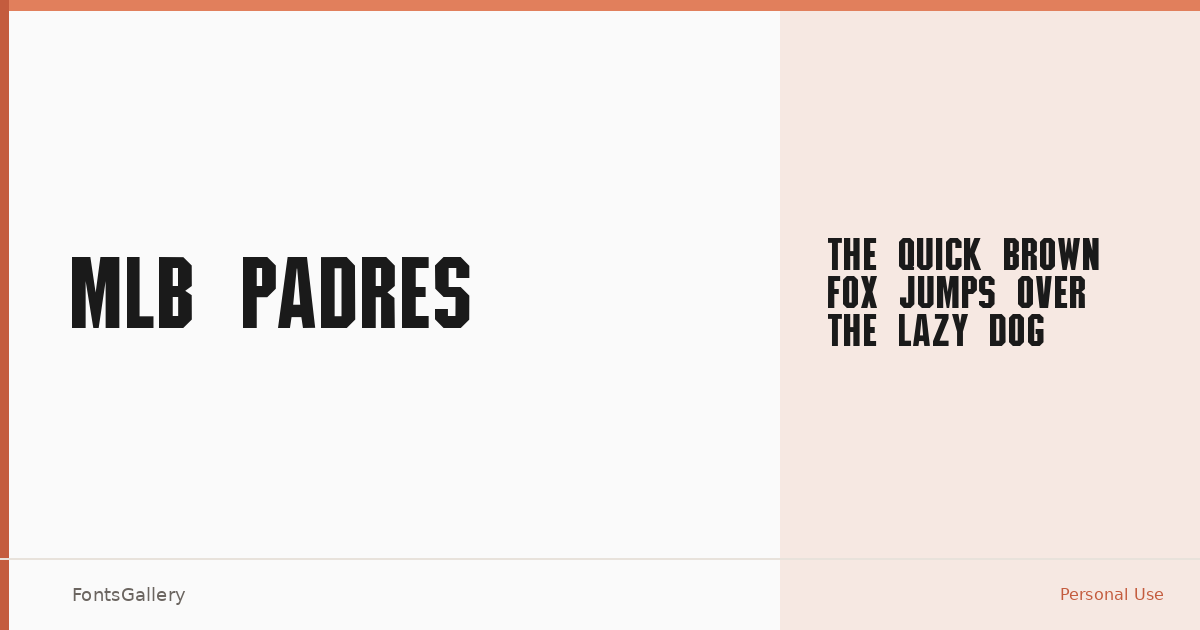 MLB Padres font family banner