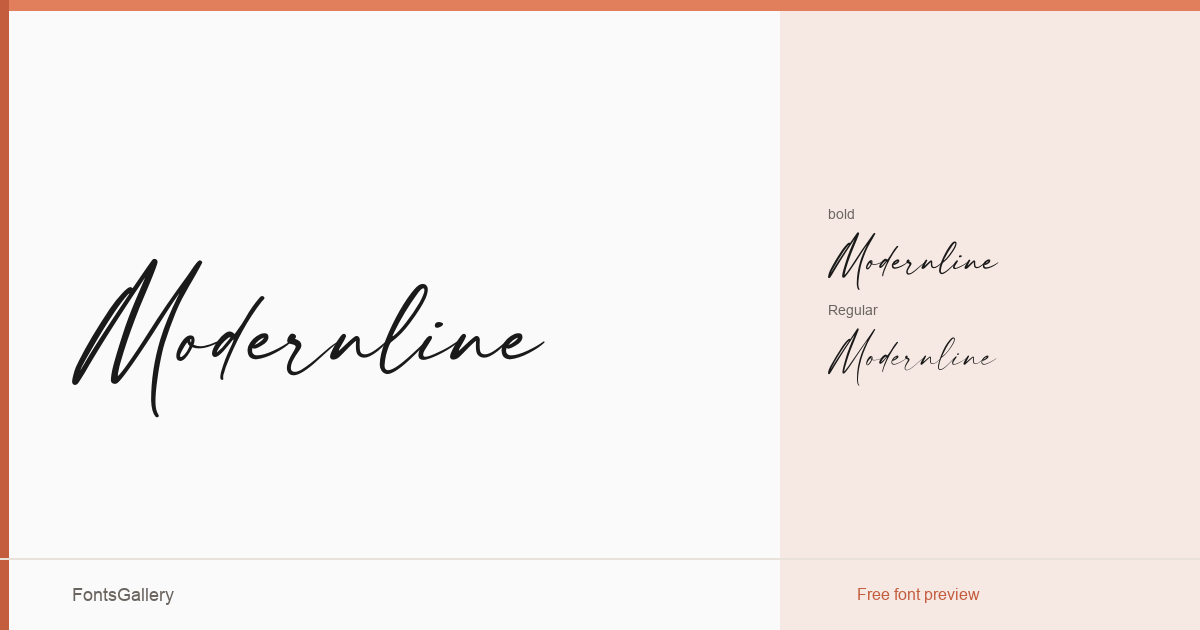Modernline font family banner