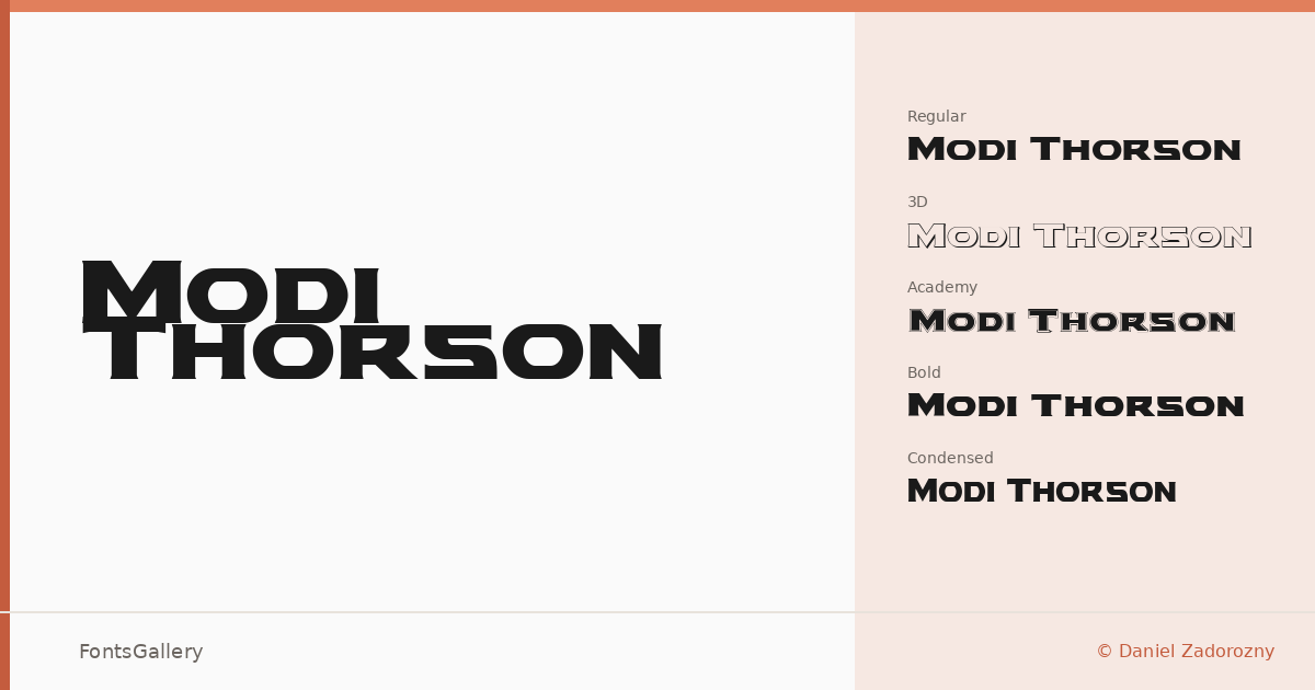 Modi Thorson font family banner