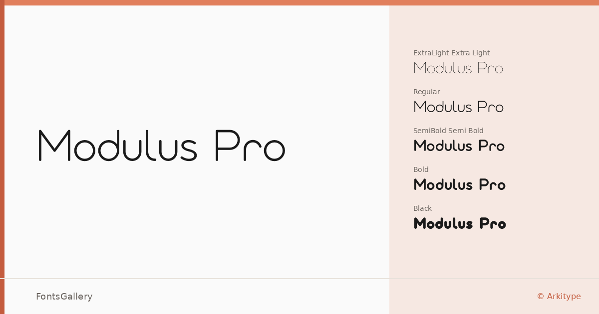 Modulus Pro font family banner