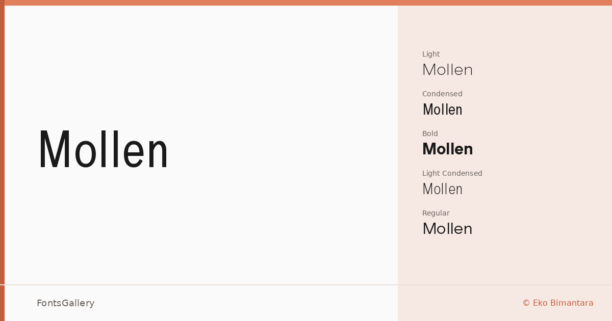 Mollen font family banner