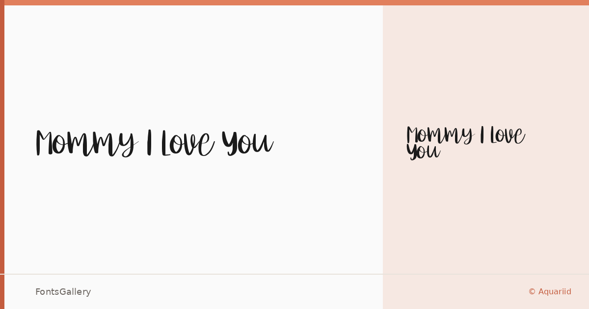 Mommy I Love You font family banner