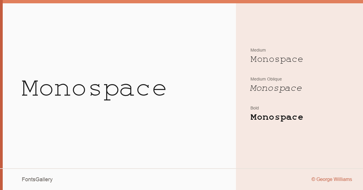 Monospace font family banner
