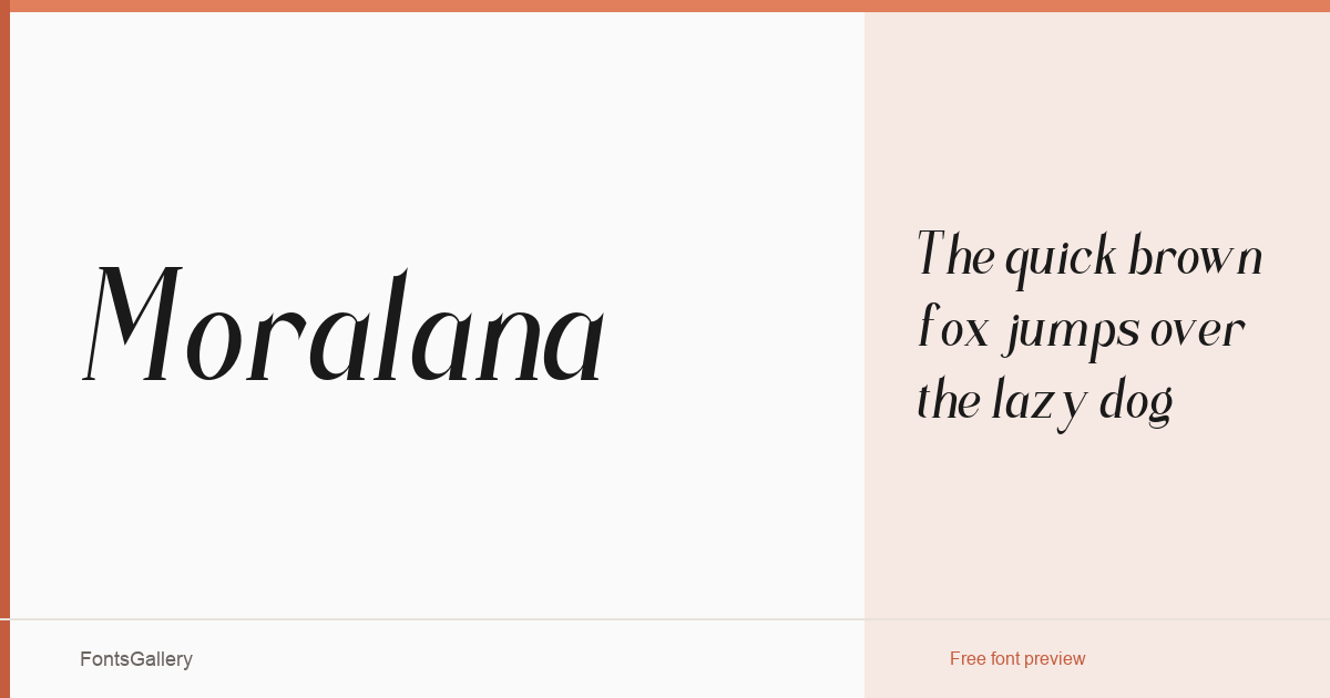 Moralana font family banner