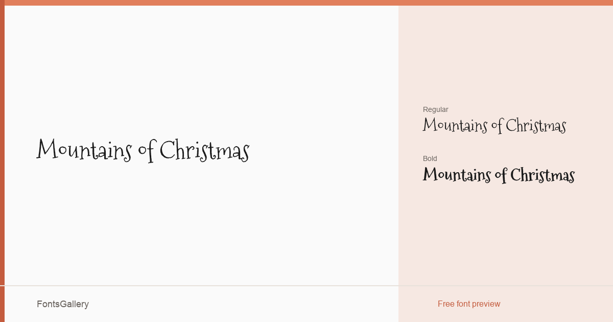 Mountains of Christmas font family banner