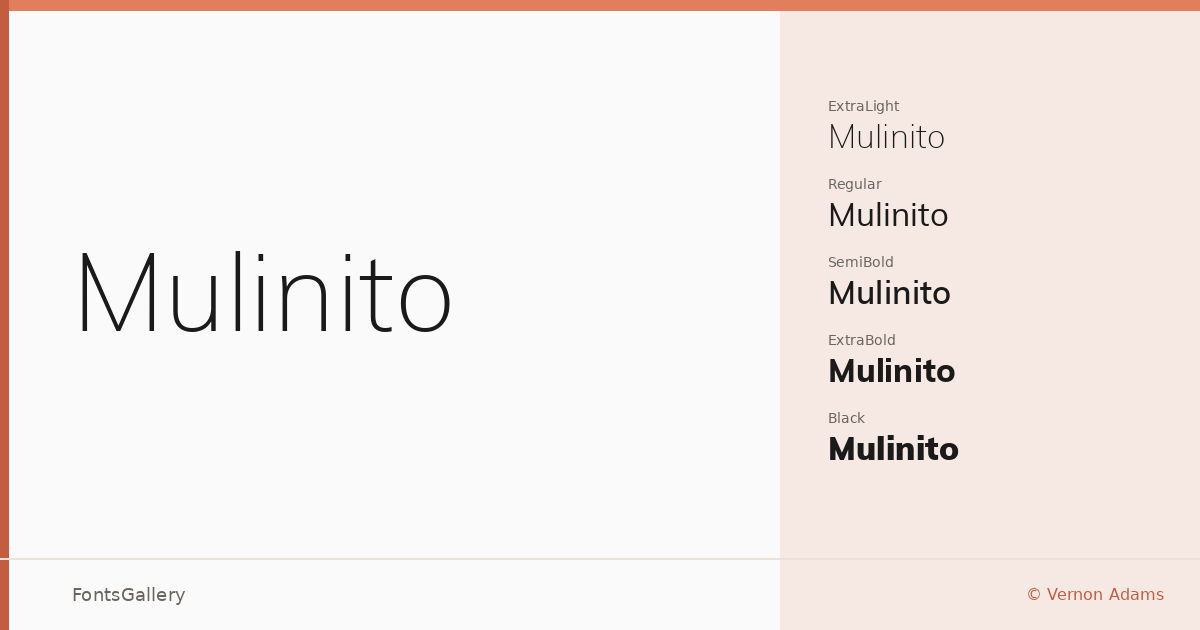 Mulinito font family banner