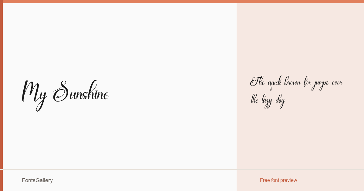 My Sunshine font family banner