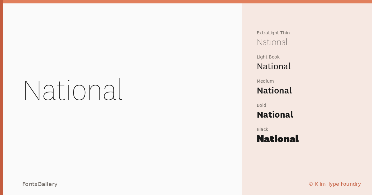 National font family banner