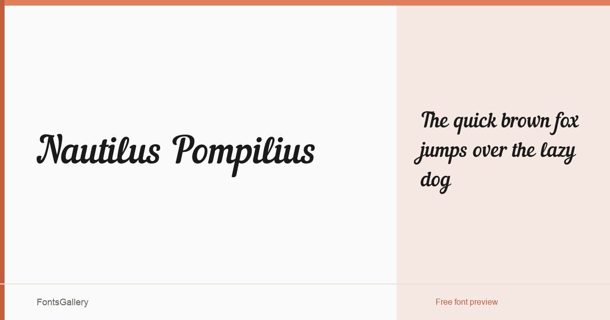 Nautilus Pompilius font family banner